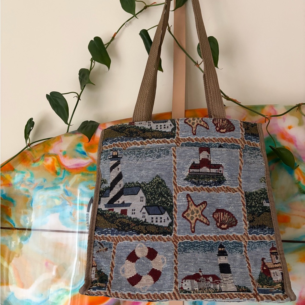 Vintage Lighthouse Tote